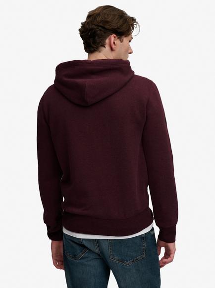 Superdry Cotton Rich Vintage Logo Heritage Relaxed Hoodie - view 2, Tawny Port Marl