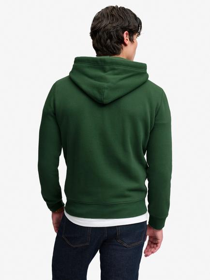 Superdry Cotton Rich Outdoors Stripe Logo Hoodie, Rich Boston Green - view 2, Rich Boston Green