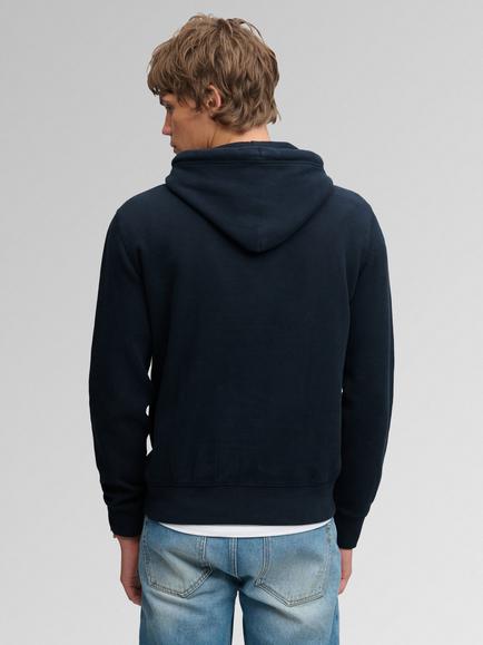 Superdry Cotton Rich SD & Co Washed Embroidered Relaxed Hoodie, Eclipse Navy - view 2, Eclipse Navy