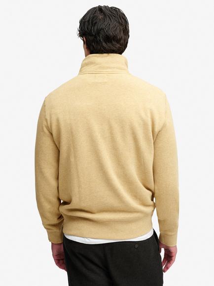 Superdry Cotton Blend Essential Serif Logo Half Zip Sweatshirt, Dark Navy - view 2, Pumice Stone Beige