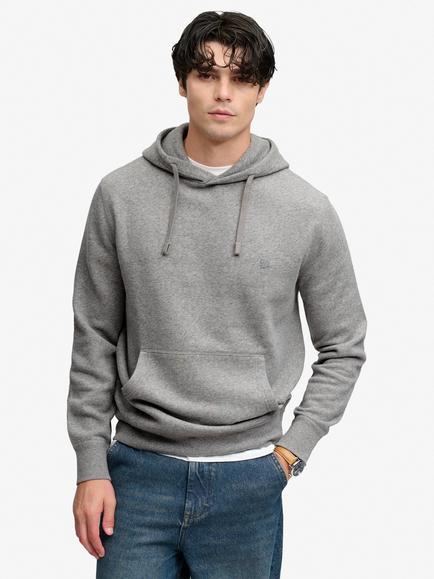Superdry Cotton Blend Essential SD Co Logo Hoodie, Drk Vintage Gry Marl
