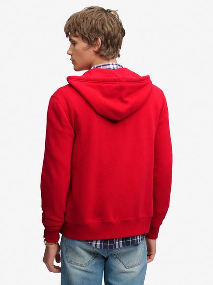 Superdry Cotton Blend Essential SD Co Logo Zip Hoodie - view 2, Base Red