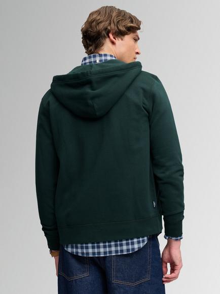 Superdry Cotton Blend Essential SD Co Logo Zip Hoodie - view 2, Heritage Dark Green