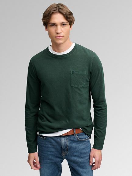 Superdry Cotton Linen Long Sleeve Pocket Top, Mountain View