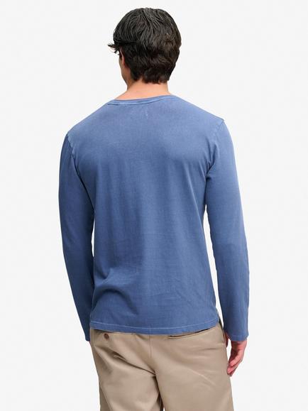 Superdry Cotton Linen Long Sleeve Pocket Top - view 2, Spitfire Blue