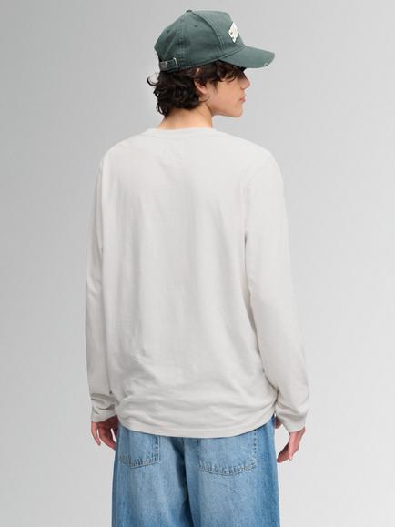 Superdry Cotton Linen Blend Long Sleeve Pocket Top, Lime White - view 2, Lime White