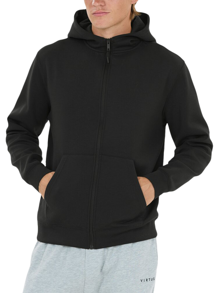 Virtus Taro Zip Front Hoodie, Black