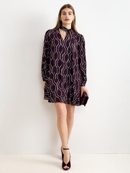 Phase Eight Vera Short Swing Fil Coupe Dress, Burgundy, Burgundy