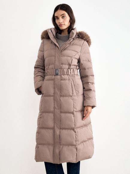 Phase Eight Dixie Long Fur Hood Puffer Coat, Neutral, Neutral