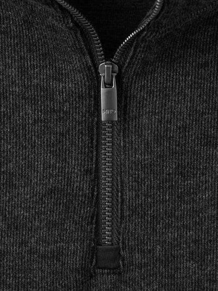 Mango Quarter-Zip Jumper, Asphalt - view 2, Asphalt