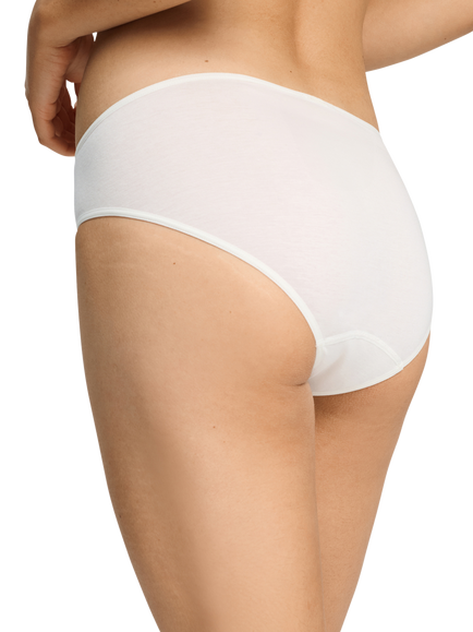 Hanro Rosaria Embroidered Midi Briefs - view 2, Off White