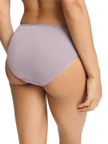 Hanro Cotton Seamless Midi Briefs, Stormy Rose - view 2, Stormy Rose