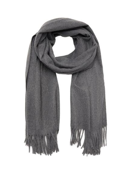 Mango Fringe Oversized Scarf, Dark Grey Melange, Dark Grey Melange