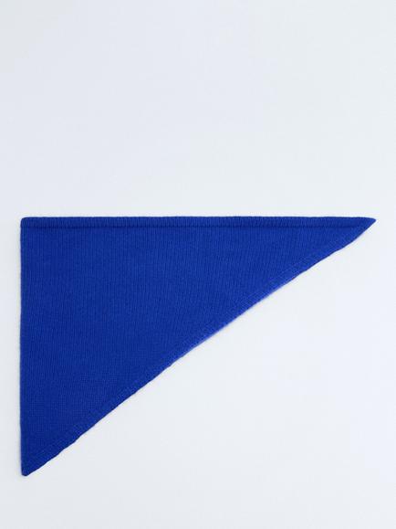 Mango Wool Blend with Cashmere Triangle Scarf, Blue, Blue