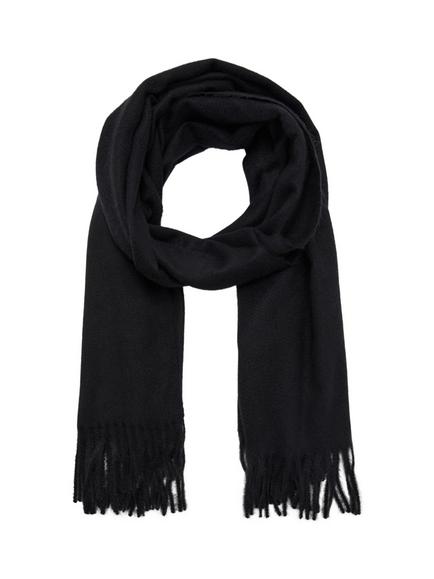 Mango Fringe Oversized Scarf, Black, Black