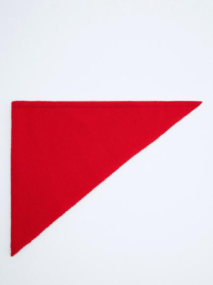 Mango Wool Blend with Cashmere Triangle Scarf, Red, Red