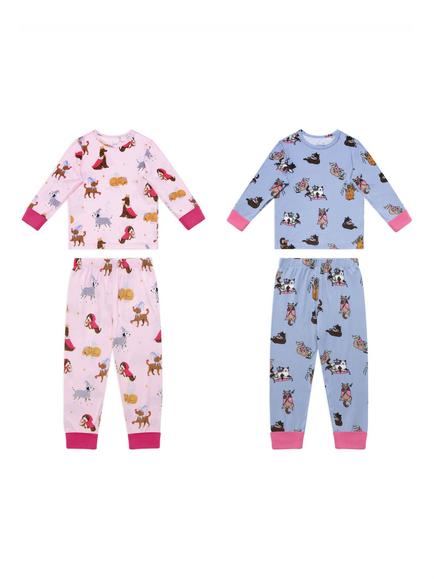 Chelsea Peers Kids' Fairytale Pyjamas, Pack of 2, Multi, Multi