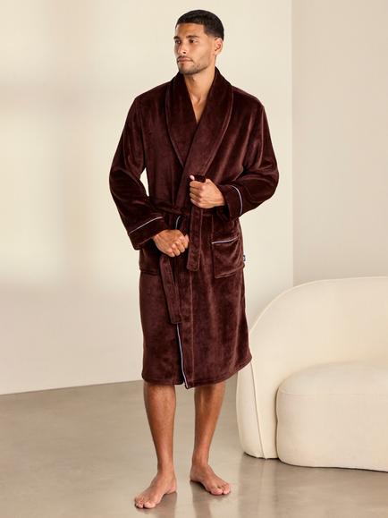 Chelsea Peers Embroidered Dressing Gown, Burgundy, Burgundy