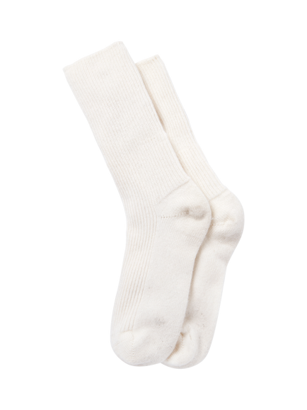 The White Company Pure Cashmere Bed Socks, Ivory, Ivory