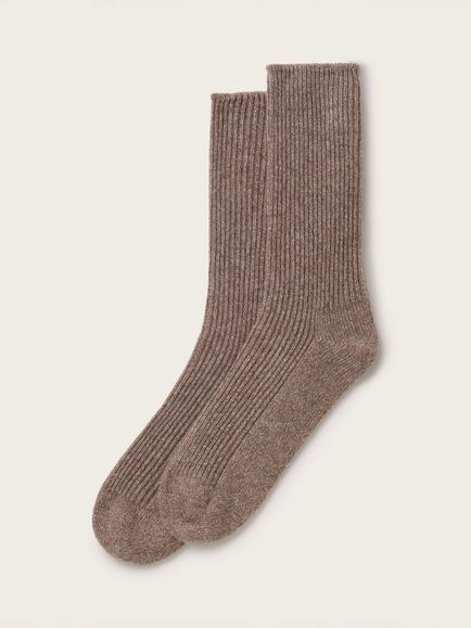 The White Company Sparkle Cashmere Bed Socks, Hot Cocoa, Hot Cocoa