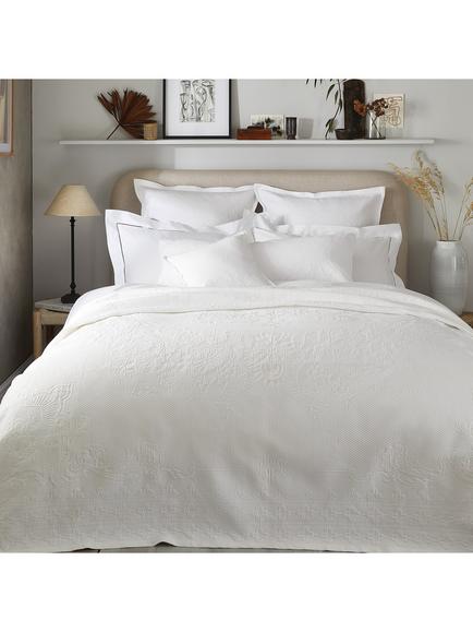The White Company Vintage Etienne Cotton Bedspread, White - view 2, White