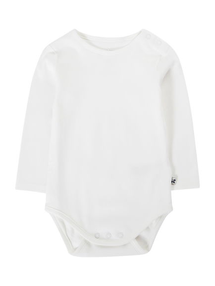 Frugi Baby Cotton Long Sleeve Bodysuit, Soft White, Soft White