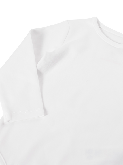 Frugi Baby Cotton Long Sleeve Bodysuit, Soft White - view 2, Soft White