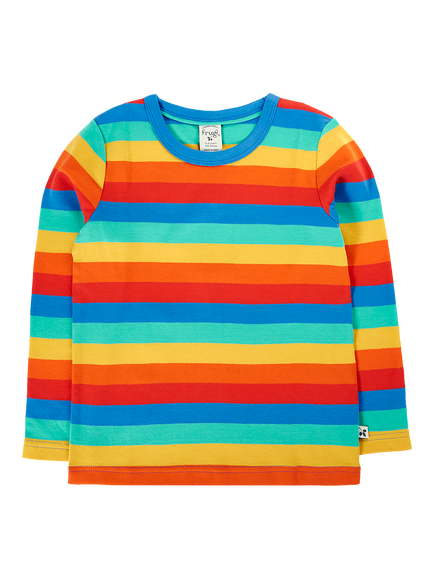 Frugi Kids' Brilliant Long Sleeve Stripe Top, Multi, Multi