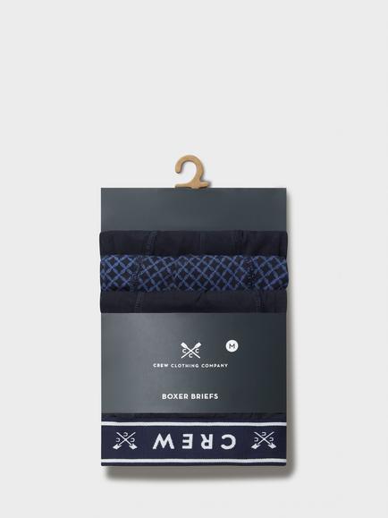 Crew Clothing Cotton Rich Boxer Briefs, Pack of 3, Navy Blue - view 2, Navy Blue