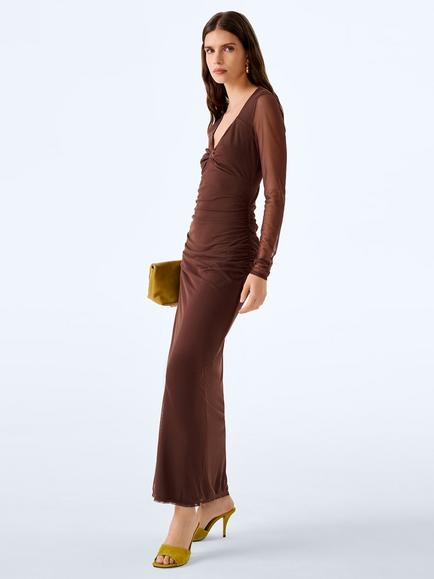 OMNES Beale Maxi Dress, Chocolate - view 2, Chocolate