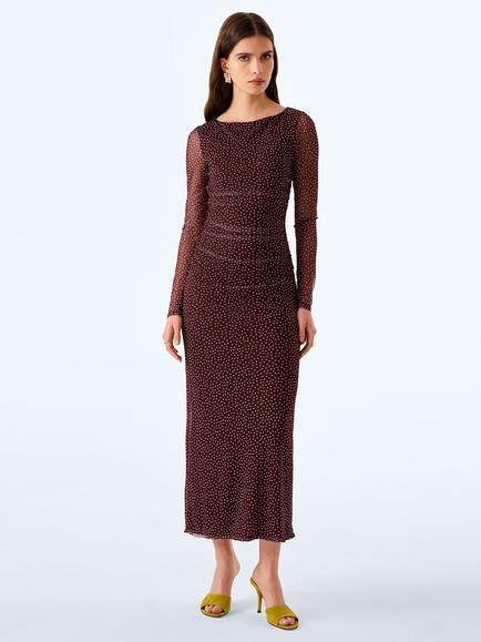 OMNES Hollis Sheer Sleeve Maxi Dress, Polka Dot, Polka Dot
