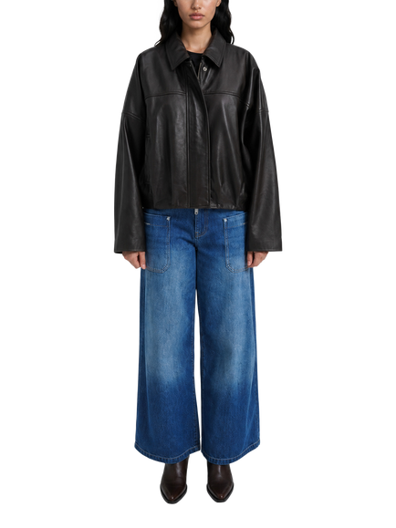 Smith & Soul Bubble Hem Leather Jacket, Dark Chocolate, Dark Chocolate