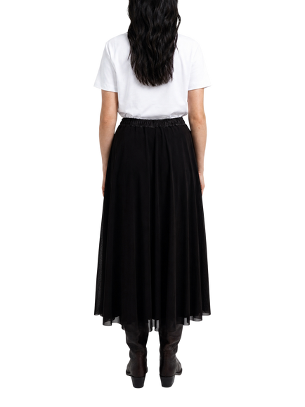 Smith & Soul Layered Mesh Midi Skirt, Dark Chocolate - view 2, Dark Chocolate