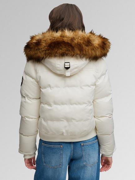 Superdry Everest Hooded Bomber Jacket, Off White - view 2, Off White