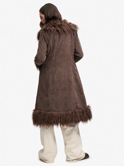 Superdry Long Afghan Coat, Choc Ganache Brown - view 2, Choc Ganache Brown