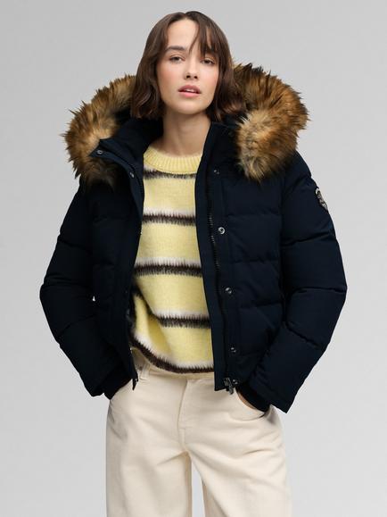 Superdry Everest Hooded Bomber Jacket, Eclipse Navy, Eclipse Navy