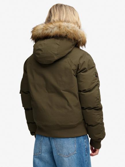 Superdry Hooded Padded MA1 Bomber Jacket, Wild Khaki - view 2, Wild Khaki