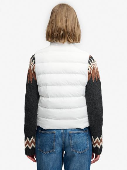 Superdry Padded Snap Gilet, Chalk White - view 2, Chalk White