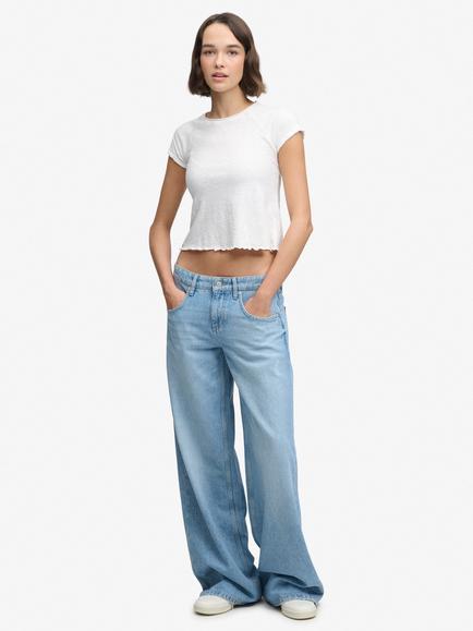 Superdry Mid Rise Baggy Jeans, Lite Blue Vint Wash, Lite Blue Vint Wash