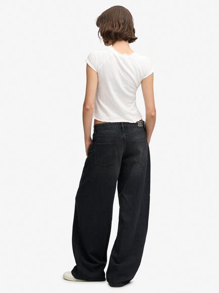Superdry Mid Rise Baggy Jeans, Vintage Washed Black - view 2, Vintage Washed Black