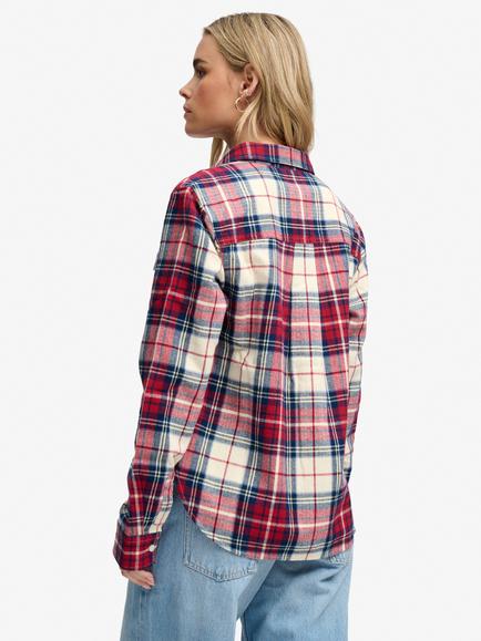 Superdry Lumberjack Check Flannel Shirt, Delta Red - view 2, Delta Red