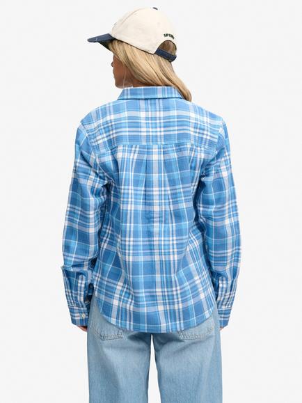 Superdry Lumberjack Check Flannel Shirt, Laney Blue - view 2, Laney Blue