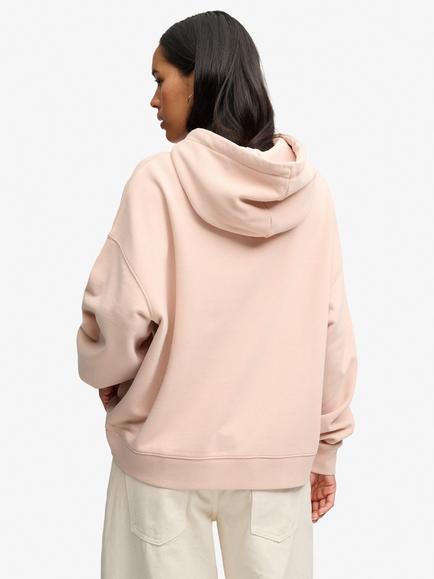 Superdry Luxe Casual Embroidered Relaxed Hoodie, Rose Dust - view 2, Rose Dust