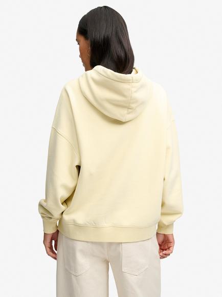 Superdry Luxe Casual Embroidered Relaxed Hoodie, Double Cream/Navy - view 2, Double Cream/Navy