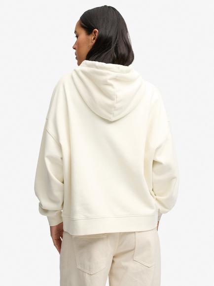 Superdry Luxe Casual Relaxed Hoodie, Cream/Navy - view 2, Cream/Navy