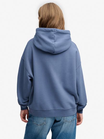 Superdry Luxe Casual Relaxed Hoodie, Vintage Indigo - view 2, Vintage Indigo
