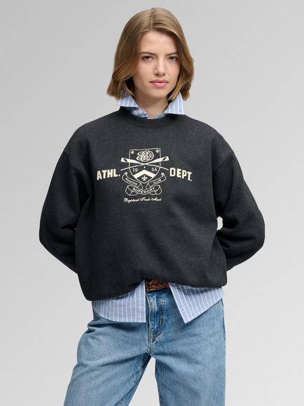 Superdry Country Club Crew Sweatshirt, Phantom Black Marl, Phantom Black Marl