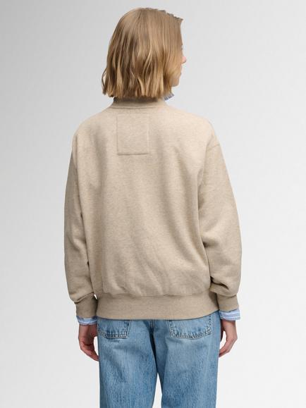 Superdry Country Club Crew Neck Sweatshirt, Oatmilk Beige Marl - view 2, Oatmilk Beige Marl