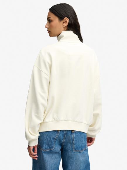 Superdry Ornate Script Half Zip Sweatshirt, Cream - view 2, Cream