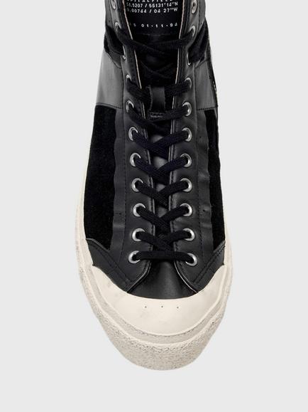 AllSaints Numont Vulcanised Hi-Top Trainers - view 2, Black/Multi